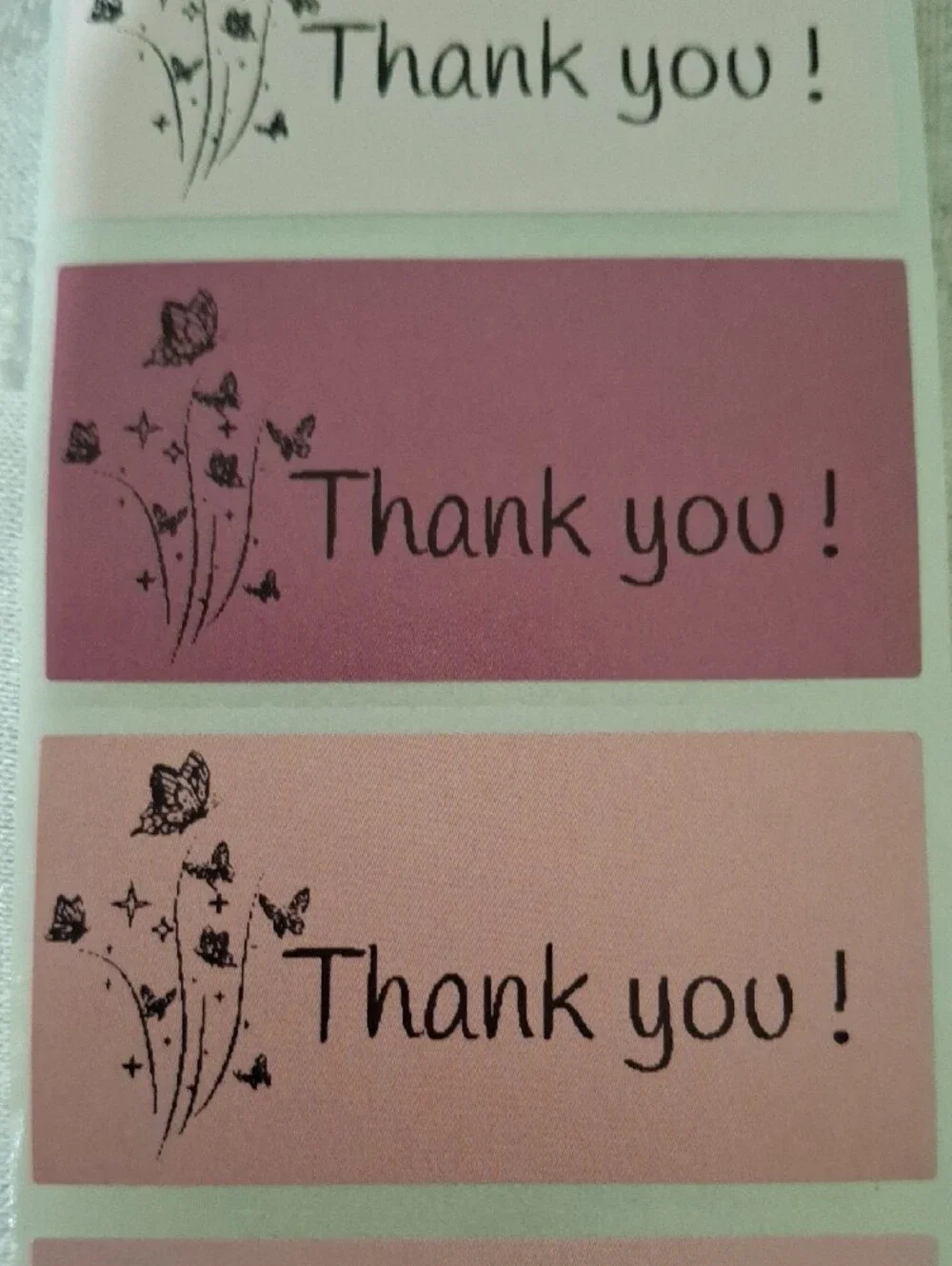 Assorted Pink Thank You Sticker Labels - Pack for Party Favors (100)